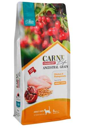 CARNI - Carni Life Cranberry Ancestral Grain Tavuk ve Nar Yetişkin Kedi Maması 5kg