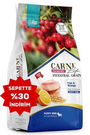 Carni Life Cranberry Ancestral Grain Balık ve Portakal Mini Yavru Köpek Maması 7kg - Thumbnail