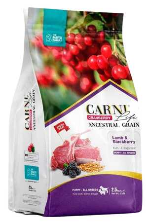 CARNI - Carni Life Cranberry Ancestral Grain Kuzu ve Böğürtlen Tüm Irklar İçin Yavru Köpek Maması 2.5kg