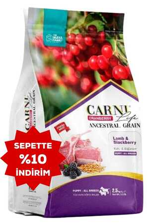 CARNI - Carni Life Cranberry Ancestral Grain Kuzu ve Böğürtlen Tüm Irklar İçin Yavru Köpek Maması 2.5kg