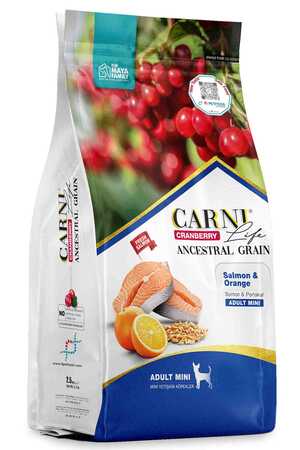 Carni Life Cranberry Ancestral Grain Köpek Somon ve Portakal Mini Yetişkin Köpek Maması 7kg - Thumbnail
