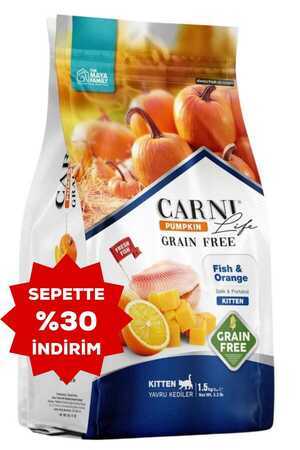 Carrni Life Pumpkin Tahılsız Balık ve Portakal Yavru Kedi Maması 1,5kg - Thumbnail