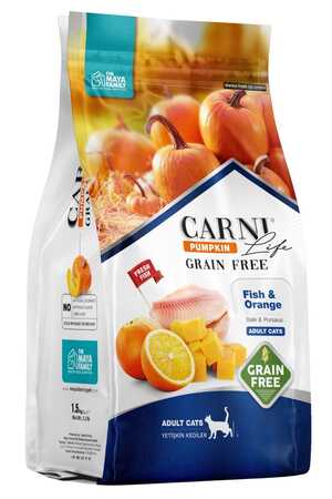 Carni Life Pumpkin Tahılsız Balık ve Portakal Yetişkin Kedi Maması 5kg - Thumbnail