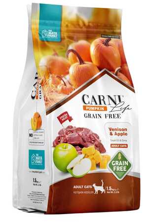 Carni Life Pumpkin Tahılsız Geyik ve Elma Yetişkin Kedi Maması 1,5kg - Thumbnail