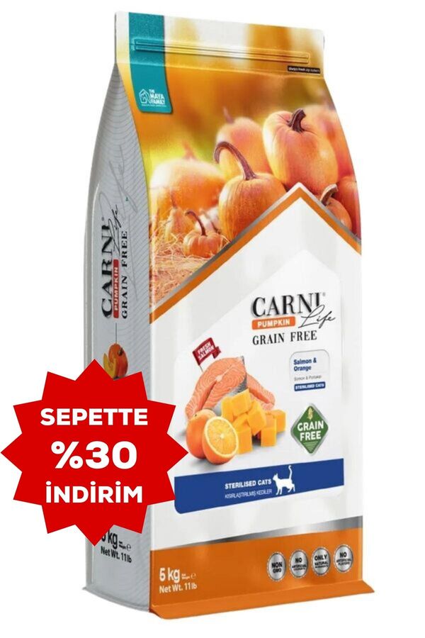 Carni Life Pumpkin Tahılsız Somon ve Portakallı Kısırlaştırılmış Kedi Maması 5kg