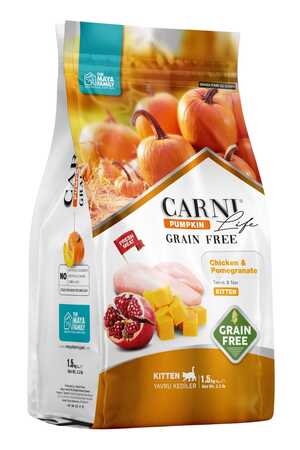 Carni Life Pumpkin Tahılsız Tavuk Etli ve Narlı Yavru Kedi Maması 1,5kg - Thumbnail