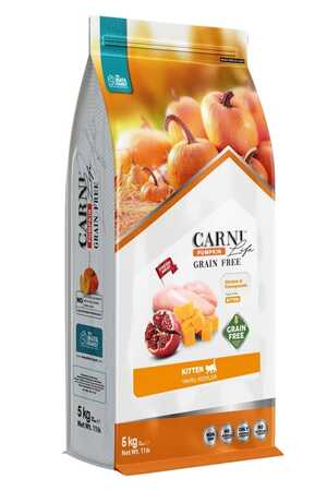 Carni Life Pumpkin Kitten Tahılsız Tavuk Etli ve Narlı Yavru Kedi Maması 5kg - Thumbnail