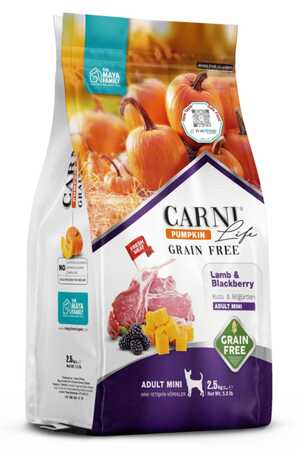 Carni Life Pumpkin Tahılsız Köpek Kuzu ve Böğürtlen Yetişkin Mini Irk Köpek Maması 2.5kg - Thumbnail