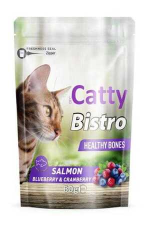 CATTY - Catty Bistro Sağlıklı Kemikler Somonlu Yaban Mersinli ve Kızılcıklı Kedi Ödül Maması 60gr