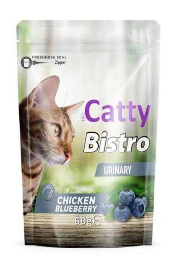 Catty Bistro Üriner Tavuklu ve Yaban Mersinli Kedi Ödül Maması 60gr