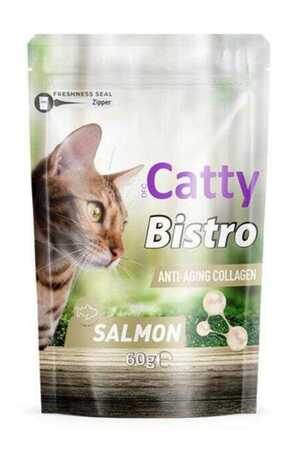 CATTY - Catty Bistro Yaşlanma Karşıtı Kolajen Somonlu Kedi Ödül Maması 60