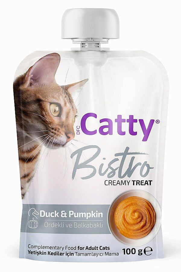 Catty Bistro Ördekli ve Balkabaklı Krema Kedi Ödül Maması 100gr - 1