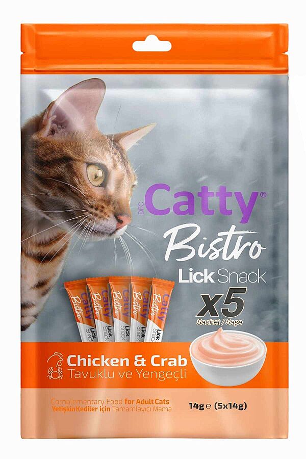 Catty Bistro Tavuklu ve Yengeçli Krema Kedi Ödül Maması 5x14gr - 1