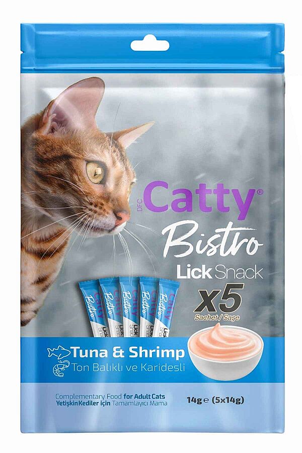 Catty Bistro Ton Balıklı ve Karidesli Kedi Krema Ödülü 5x14gr - 1