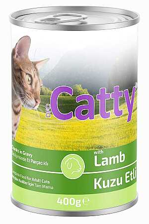 Catty Sos İçerisinde Kuzu Etli Yetişkin Kedi Konservesi 400gr