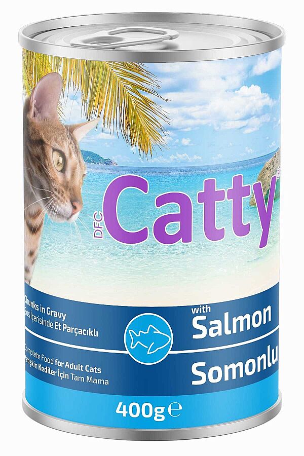 Catty Sos İçerisinde Somon Balıklı Yetişkin Kedi Konservesi 400gr - 1