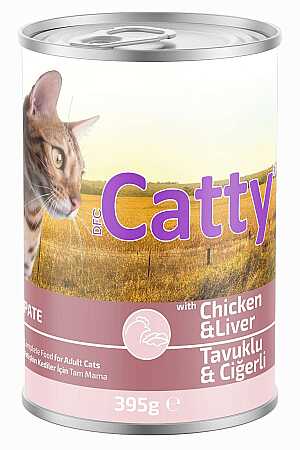 Catty Pate Tavuklu ve Ciğerli Yetişkin Kedi Konservesi 395gr