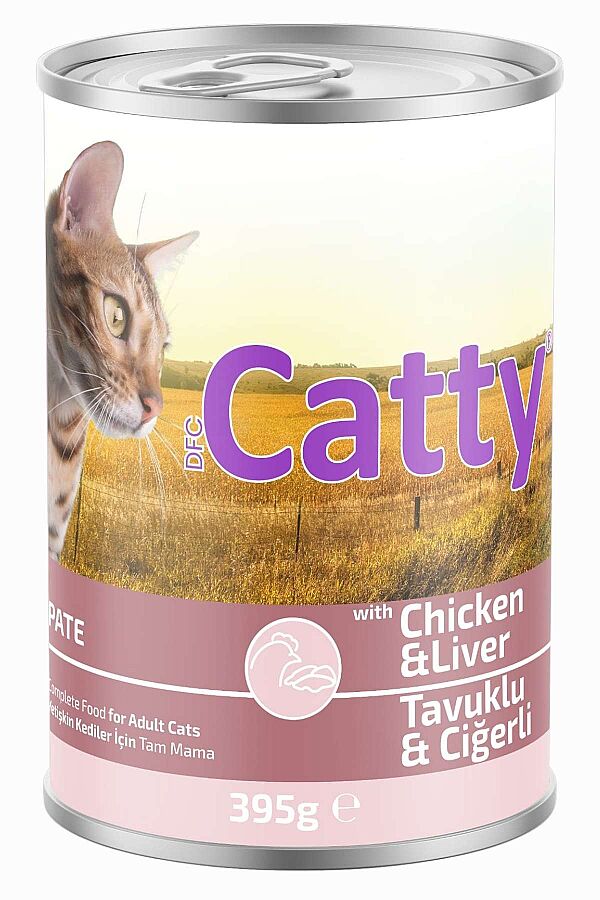 Catty Pate Tavuklu ve Ciğerli Yetişkin Kedi Konservesi 395gr - 1