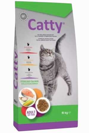 CATTY - Catty Somonlu Yetişkin Kısırlaştırılmış Kedi Maması 15kg