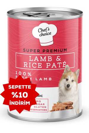 Chefs Choice Kıyılmış Kuzulu ve Pirinçli Yetişkin Köpek Konservesi 400gr