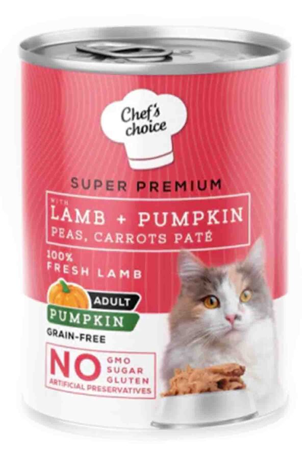 Chefs Choice Kuzu Etli ve Bal Kabaklı Tahılsız Ezme Yetişkin Kedi Konservesi 400gr Chefs Choice Kuzu Etli ve Bal Kabaklı Tahılsız Ezme Yetişkin Kedi Konservesi 400gr