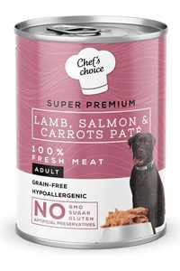 Chefs Choice Kuzulu Somonlu ve Havuçlu Yetişkin Köpek Konservesi 400gr - Thumbnail
