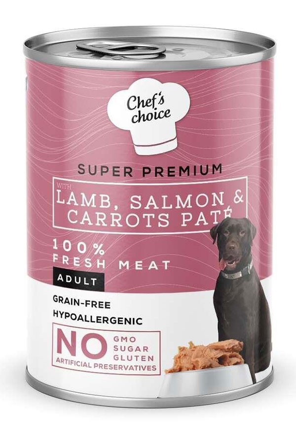 Chefs Choice Kuzulu Somonlu ve Havuçlu Yetişkin Köpek Konservesi 400gr