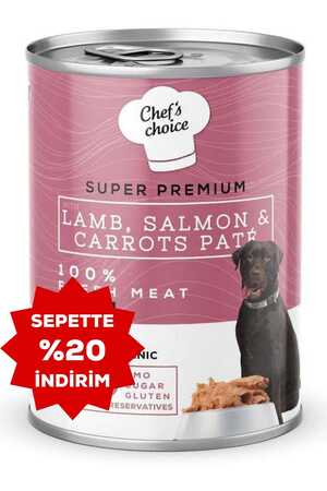 CHEFS CHOICE - Chefs Choice Kuzulu Somonlu ve Havuçlu Yetişkin Köpek Konservesi 400gr