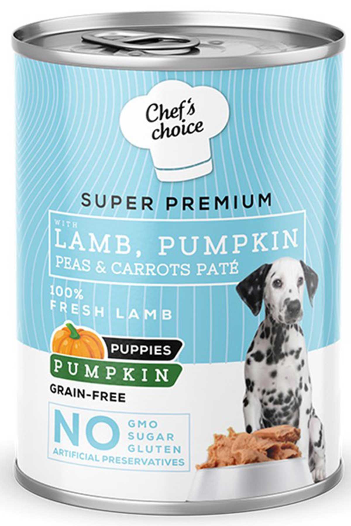 Chefs Choice Kuzulu ve Bal Kabaklı Tahılsız Ezme Yavru Köpek Konservesi 400gr Chefs Choice Kuzulu ve Bal Kabaklı Tahılsız Ezme Yavru Köpek Konservesi 400gr