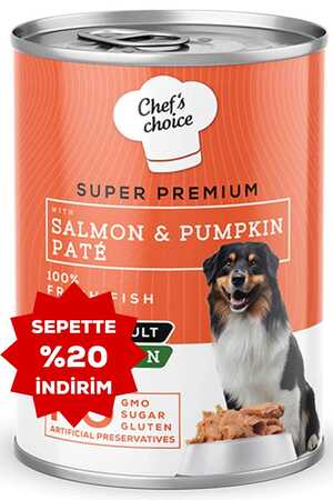 Chefs Choice Somon Balıklı ve Balkabaklı Kıyılmış Yetişkin Köpek Konservesi 400gr