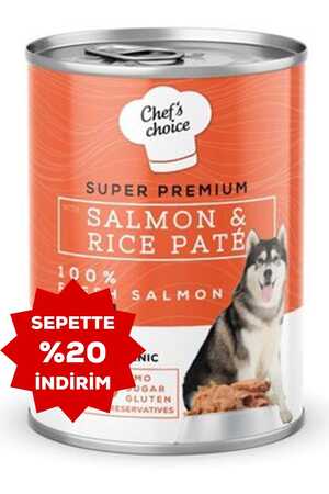 Chefs Choice Somonlu ve Pirinçli Yetişkin Köpek Konservesi 400gr - Thumbnail