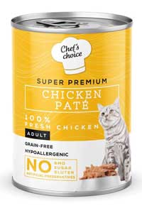 CHEFS CHOICE - Chefs Choice Tahılsız Tavuklu Ezme Yetişkin Kedi Konservesi 400gr CHEFS CHOICE - Chefs Choice Tahılsız Tavuklu Ezme Yetişkin Kedi Konservesi 400gr