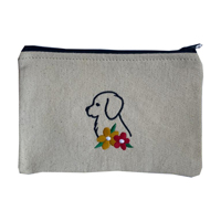 Melek Hareketi - Çiçekli Köpek Bej Clutch Çanta Melek Hareketi - Çiçekli Köpek Bej Clutch Çanta