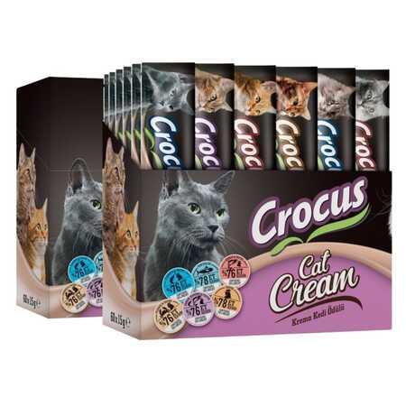 CROCUS - Crocus Multipack 6 Çeşit Krema Kedi Ödülü 60x15gr