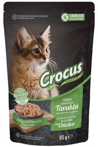 CROCUS - Crocus Tahılsız Yavru Kedi Tavuklu Pouch Jöleli Yaş Mama 85gr CROCUS - Crocus Tahılsız Yavru Kedi Tavuklu Pouch Jöleli Yaş Mama 85gr