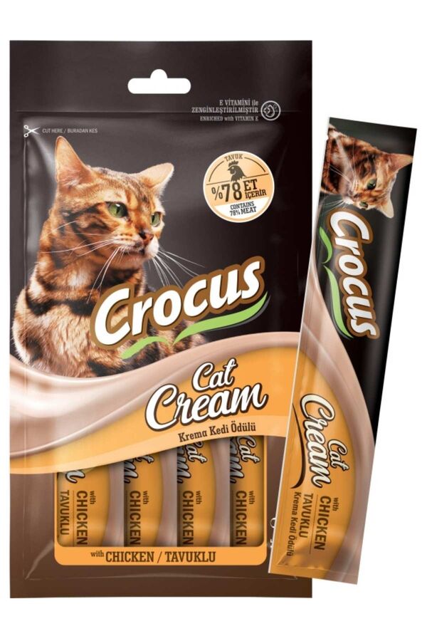 Crocus Tavuklu Kedi Krema Kedi Ödülü 4x15gr