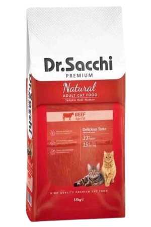 DR.SACCHI - Dr. Sacchi Premium Natural Sığır Etli Yetişkin Kedi Maması 15kg