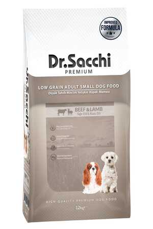 DR.SACCHI - Dr.Sacchi Düşük Tahıllı Sığır Etli ve Kuzu Etli Mini Irk Yetişkin Köpek Maması 12kg