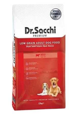 Dr.Sacchi Düşük Tahıllı Sığır Etli Yetişkin Köpek Maması 12kg - Thumbnail