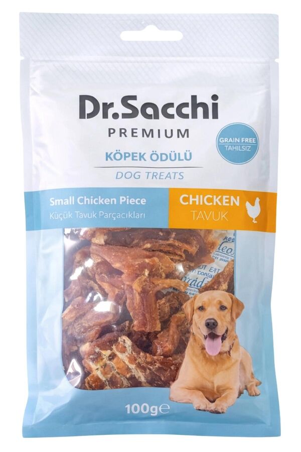 Dr.Sacchi Premium Küçük Tavuk Parçacıklı Tahılsız Köpek Ödülü 100gr