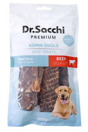 DR.SACCHI - Dr.Sacchi Premium Sığır Eti Şeritli Tahılsız Köpek Ödülü 100gr