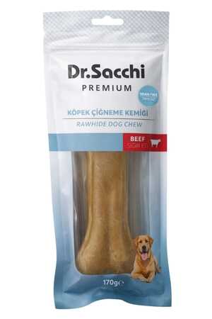 DR.SACCHI - Dr.Sacchi Premium Sığır Etli Doğal Sığır Derisi Press Kemik Tahılsız Köpek Ödülü 8.5'' 1'li 170gr