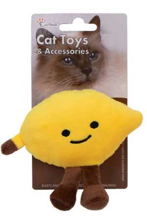 EASTLAND - Eastland Kedi Otlu Hışırtılı Peluş Limon Kedi Oyuncağı 12.5cm