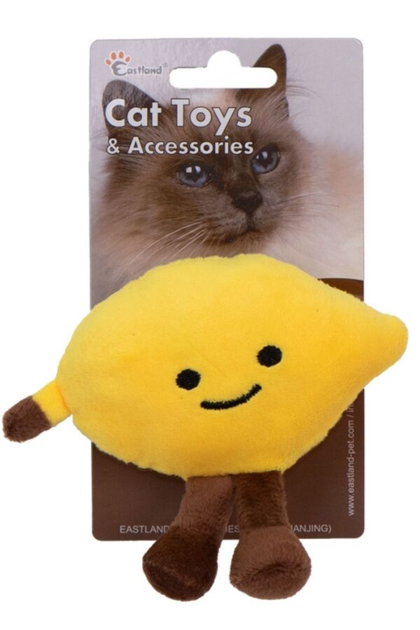 Eastland Kedi Otlu Hışırtılı Peluş Limon Kedi Oyuncağı 12.5cm