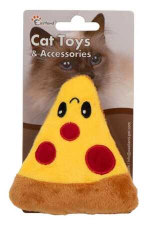 EASTLAND - Eastland Kedi Otlu Hışırtılı Peluş Pizza Kedi Oyuncağı 11cm
