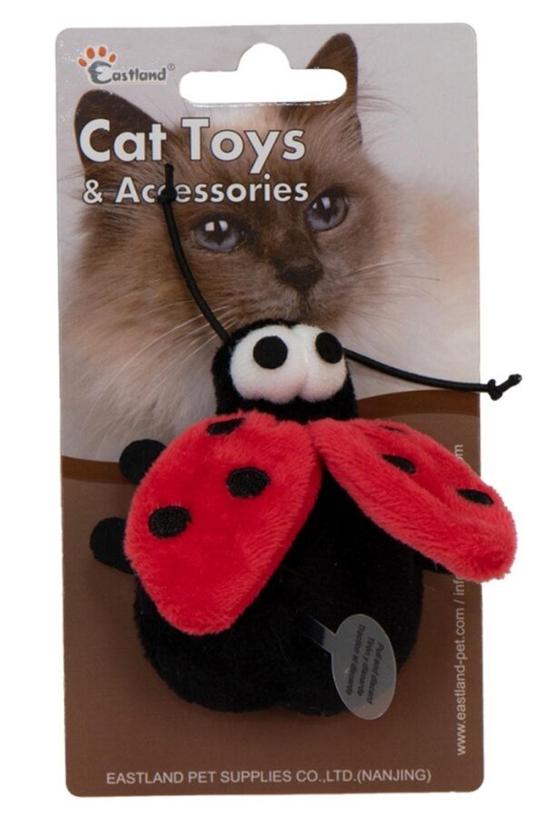 Eastland Catnipli Peluş Dijital Sesli Uğur Böceği Kedi Oyuncağı