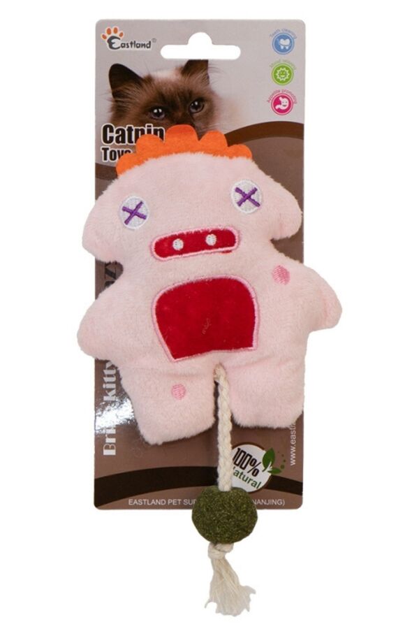 Eastland Kedi Otlu Peluş Pembe Canavar Kedi Oyuncağı 18cm