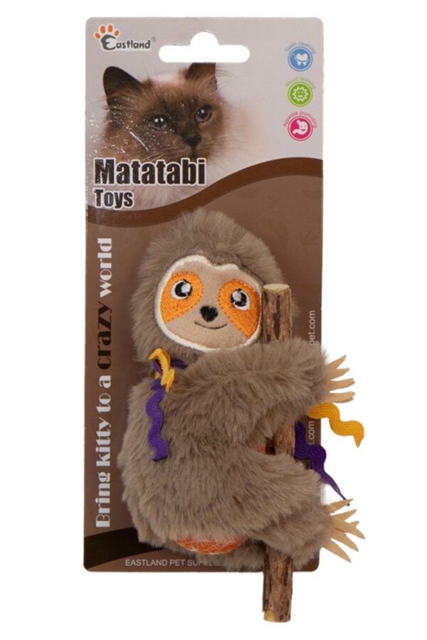 Eastland Kedi Otlu Peluş Tembel Hayvan Kedi Oyuncağı 8.5cm