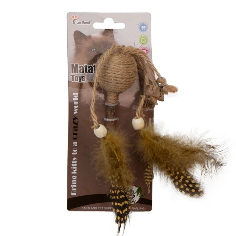 Eastland İpli Tüylü Çıngıraklı Lolipop Kedi Oyuncağı