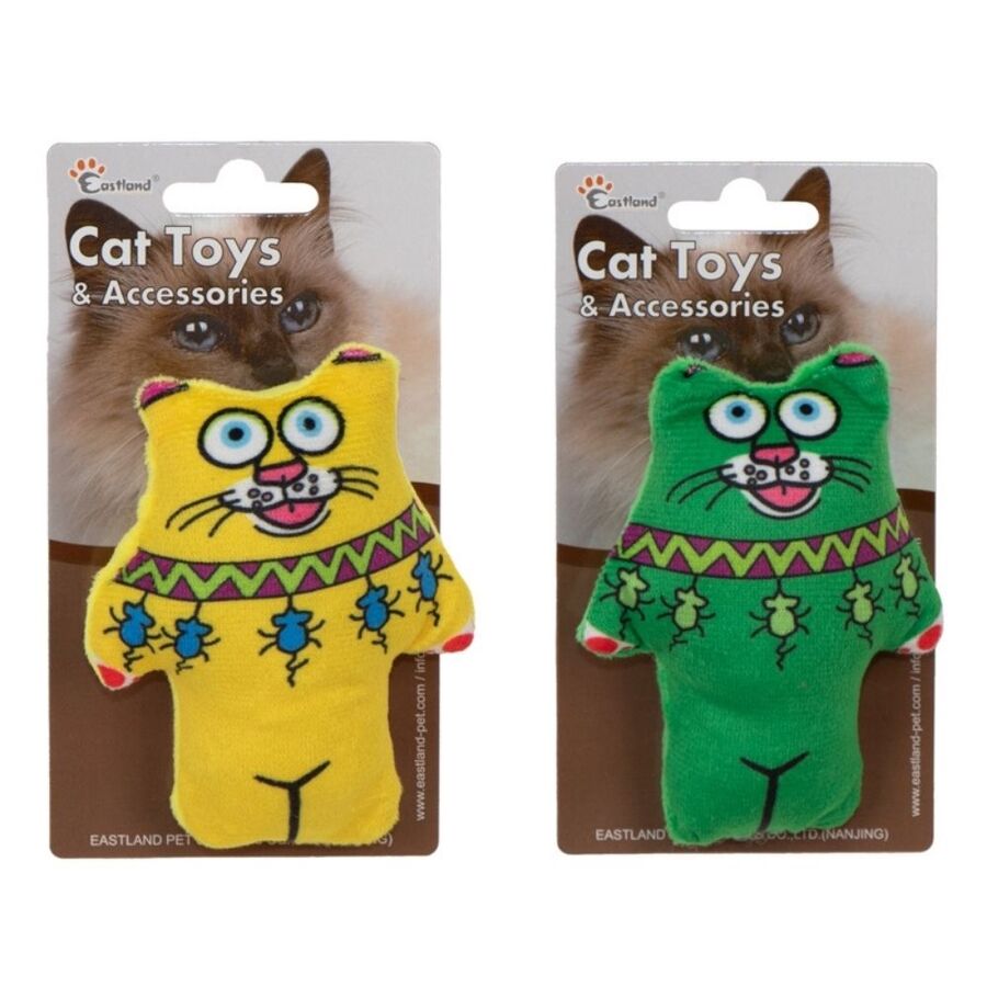 Eastland Kedi Otlu Öten Peluş Kedi Oyuncağı 11.5cm